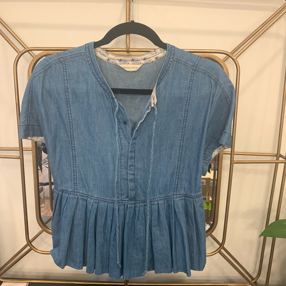 Rebecca Taylor Denim Plume Top
